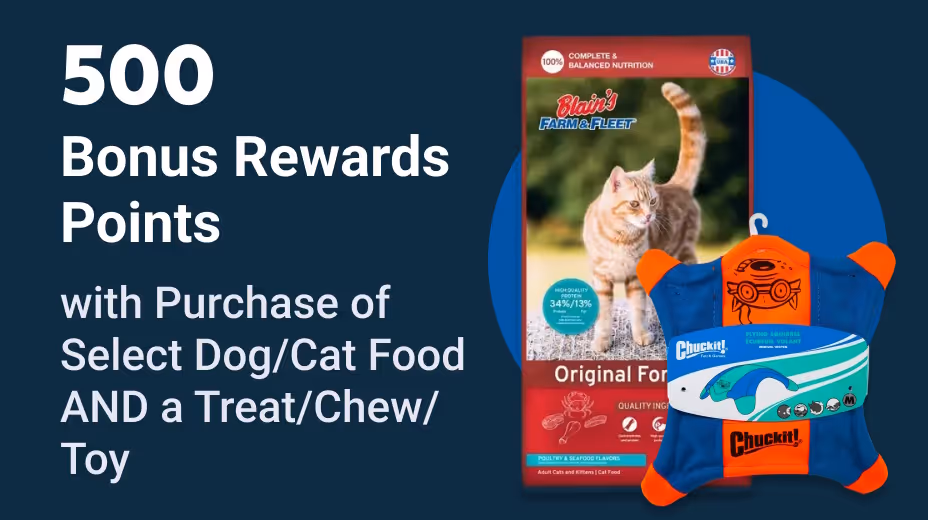 500 Bonus Points Offer w/ Purchase of Select Pet Food & Treats, Chews, & Toys