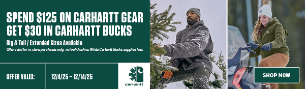 Spend $125 on Carhartt Gear, Get $30 in Carhartt Bucks