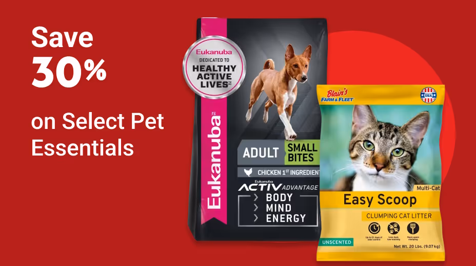Save 30% on Select Pet Essentials
