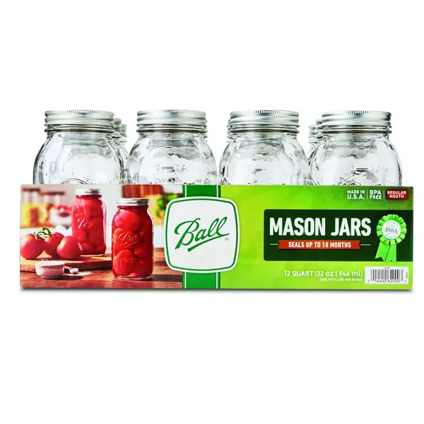 Ball 12 pk. Regular Mouth qt 32 oz. Mason Jars