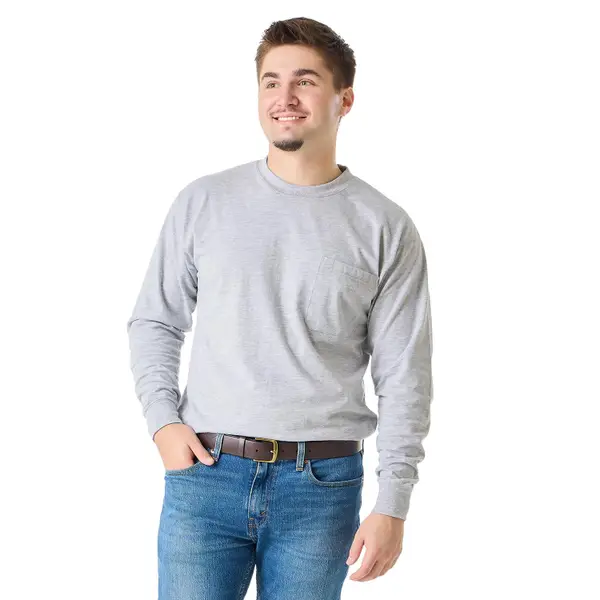 Men's Long Sleeve Lightweight Pocket Tee Shirt