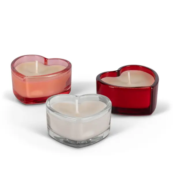 2 oz Heart Shaped Glass Candle Jar Assortment