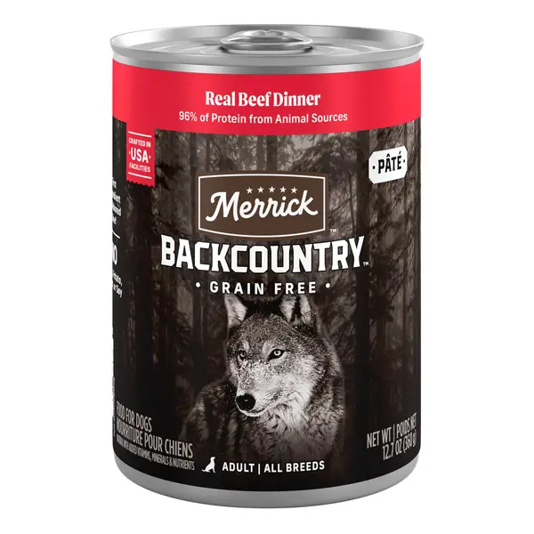 Backcountry wet dog food by Merrick