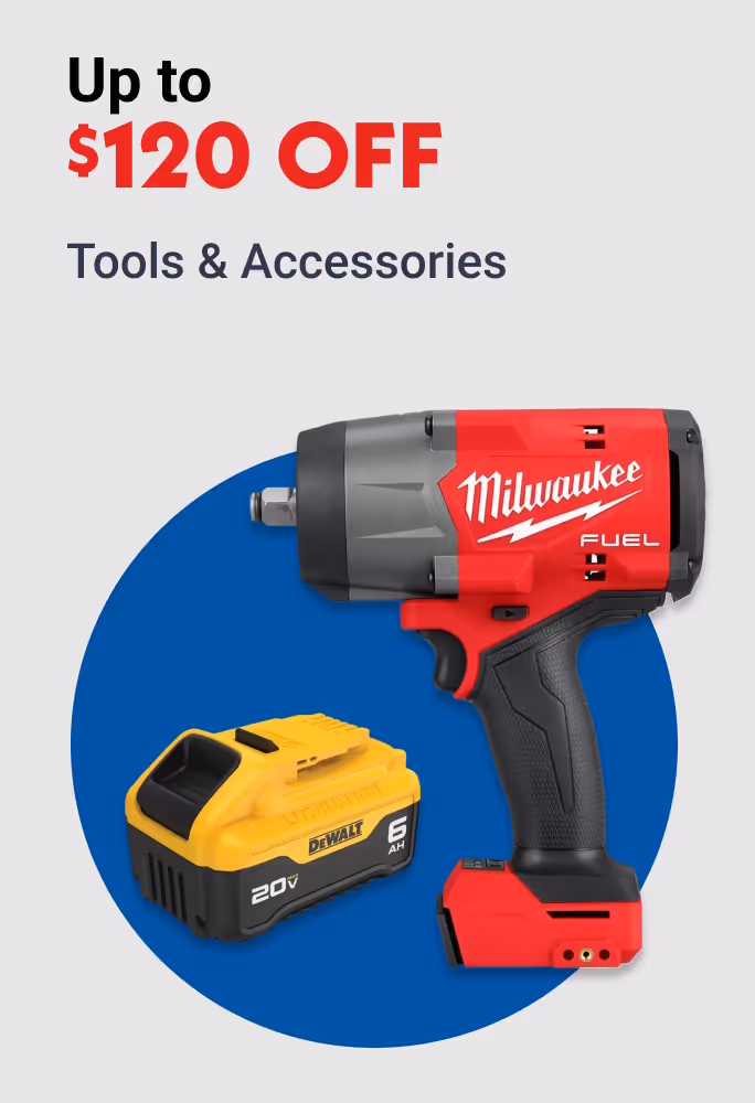 Red drill and battery pack - save up to $120