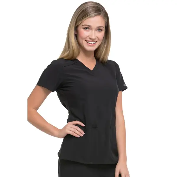 Woman wearing scrubs top