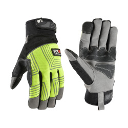 Green and black work gloves