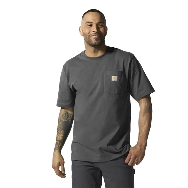 Man wearing gray shirt