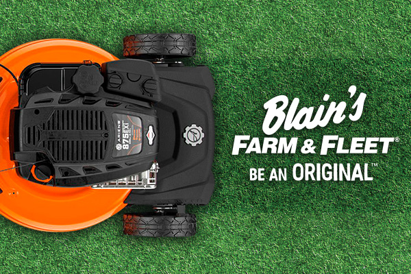 Lawn mower in grass