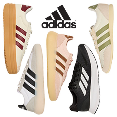 New adidas shoes laying flat