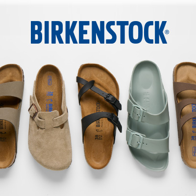 Birkenstock Sandals all lined up in a row