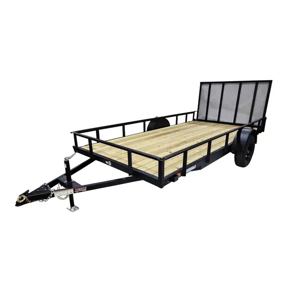 Black framed trailor with wood floor