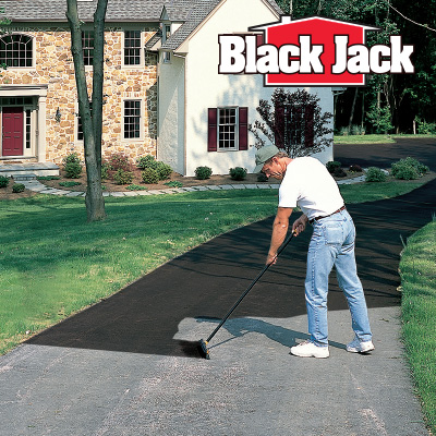 Man sealing driveway