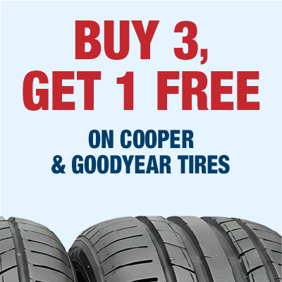 Buy Three, Get One Free on Cooper and Goodyear Tires