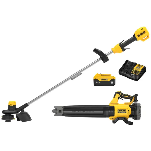 Yellow DEWALT 20V MAX* Cordless String Trimmer and Blower Combo Kit