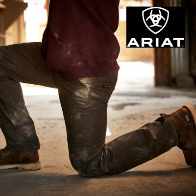 Man wearing leather work boots