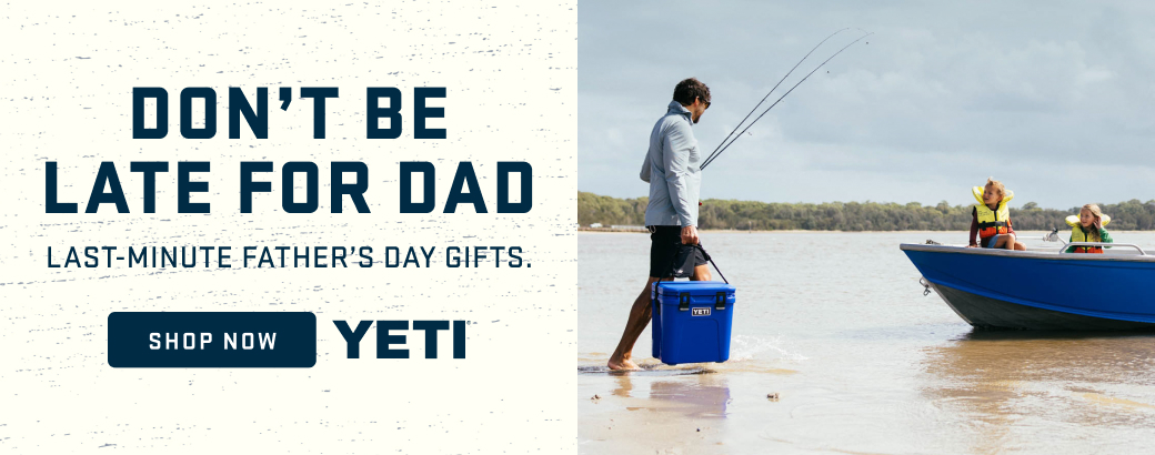 Image of children in a boat with their dad with text saying don't Be Late for Dad Last-Minute Father's Day Gifts