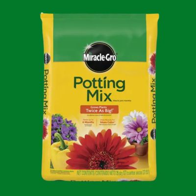 Bag of Miracle-Gro potting mix