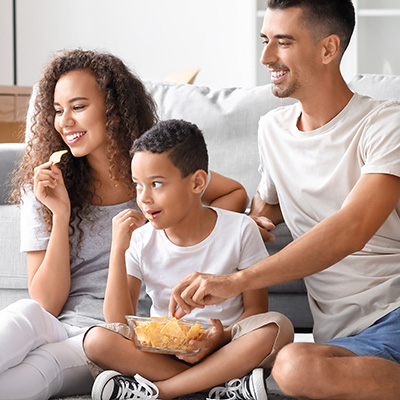 Family Eating Snacks