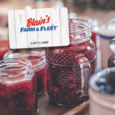 Canning jars with Blain's gift card