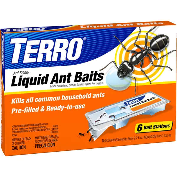 Orange package of Terro ant liquid baits