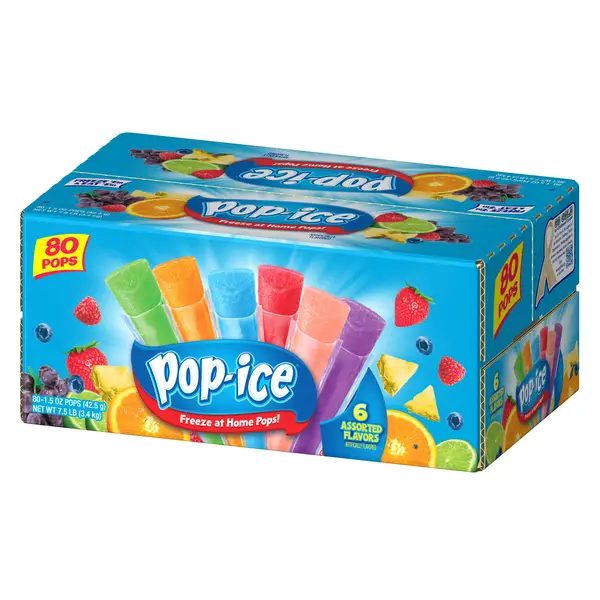 Pop Ice 80-Count Assorted Flavors Freezer Pops