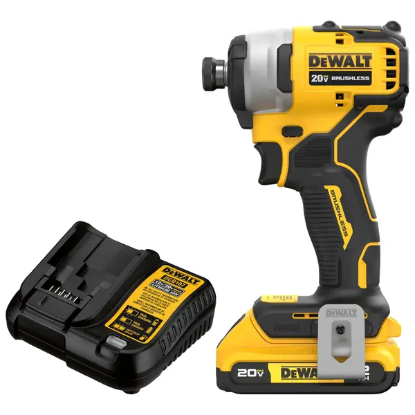 Yellow DEWALT ATOMIC 20V MAX* Brushless Cordless Compact 1/4