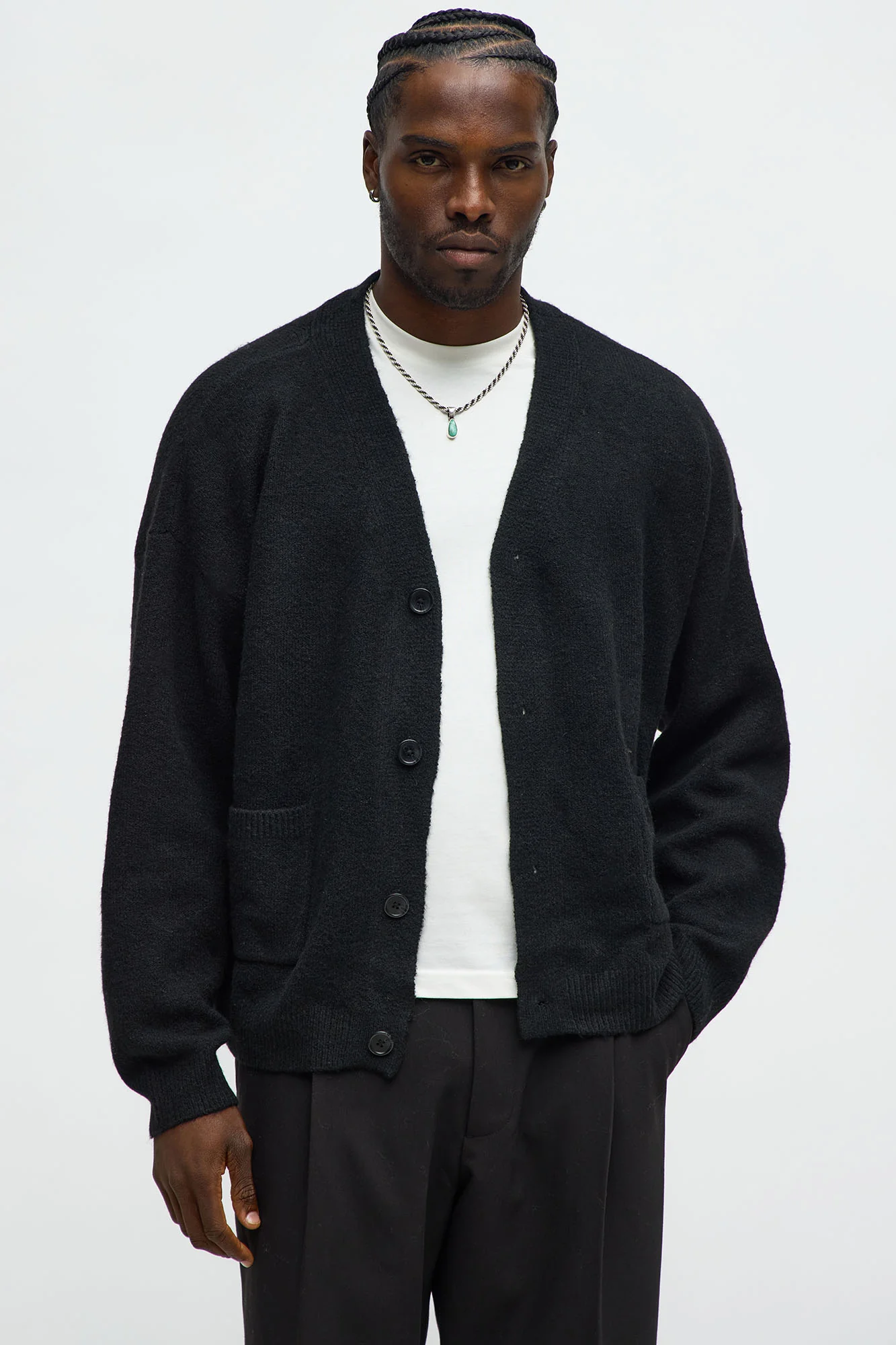 Image of Cropped Harbor Ash Cardigan - Black