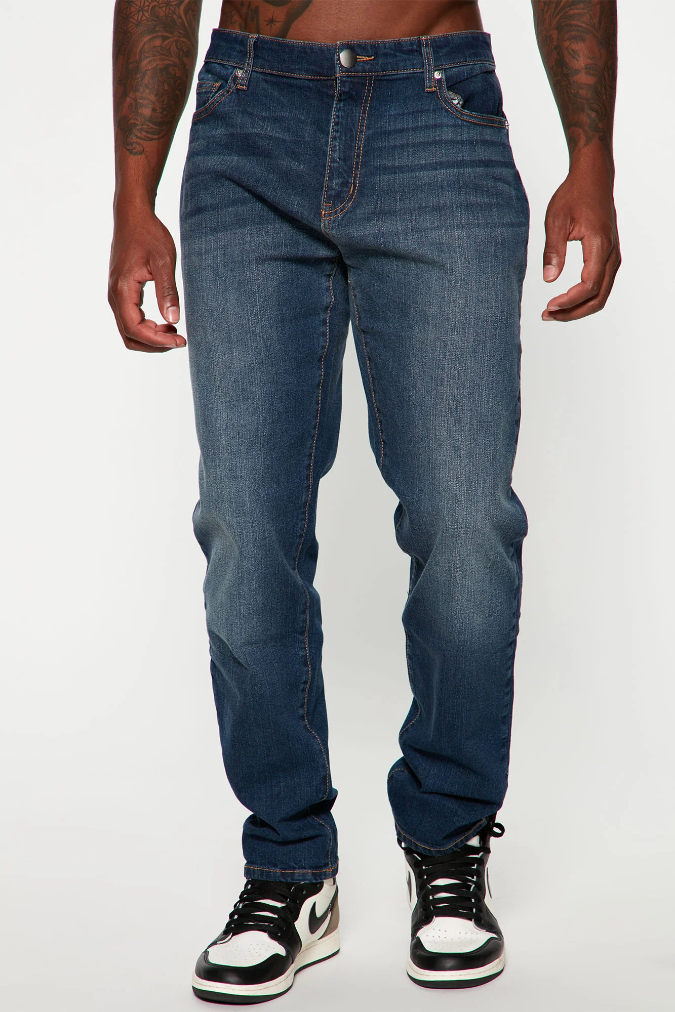 Image of Mike Straight Taper Jeans - Dark Wash