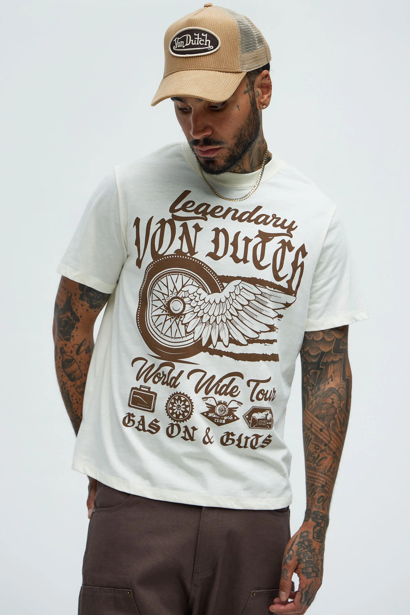 Image of Von Dutch Legendary Short Sleeve Tee - Cream
