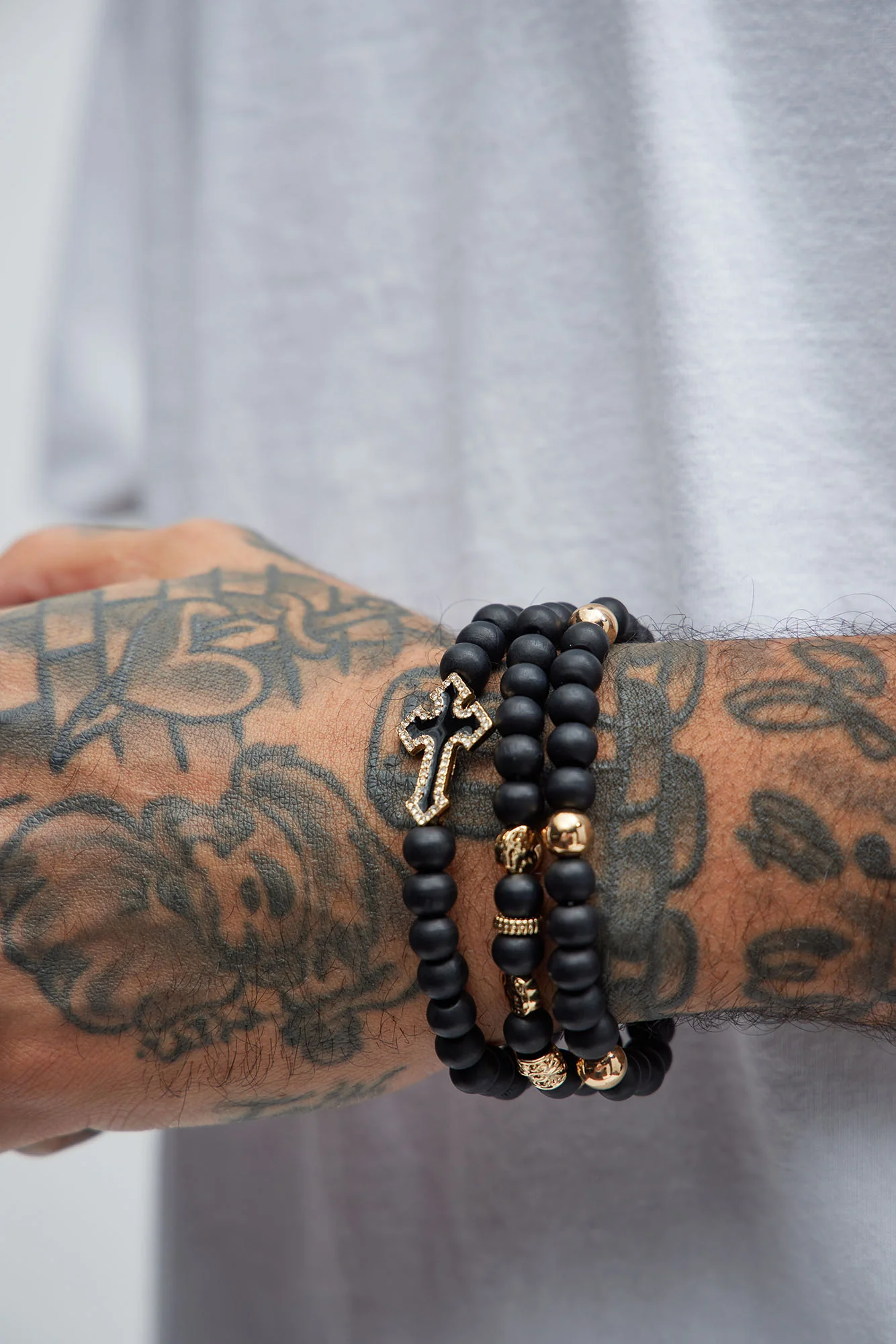 Image of Among Angels Bracelet Set - Black/Gold