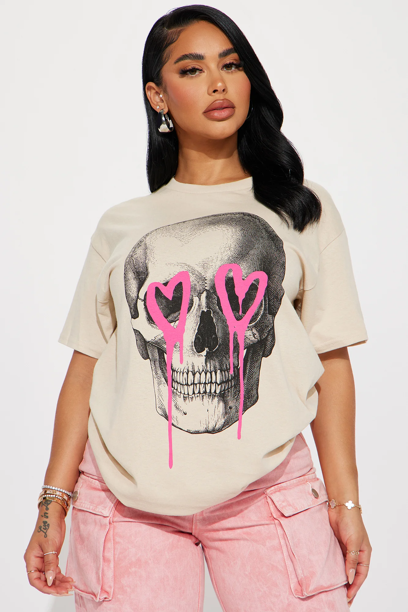 Image of Eternal Love Skull Tshirt - Sand