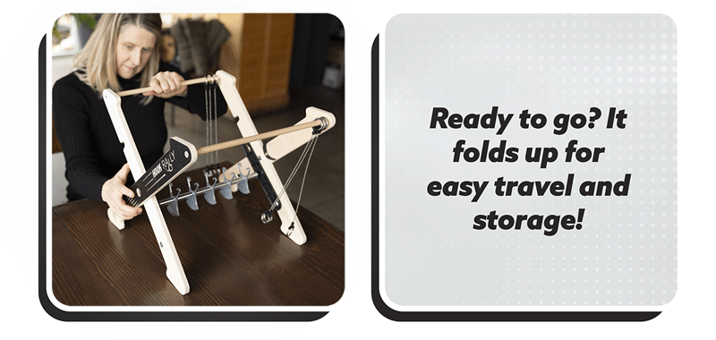 Ready to  go? It folds up for easy travel and storage!