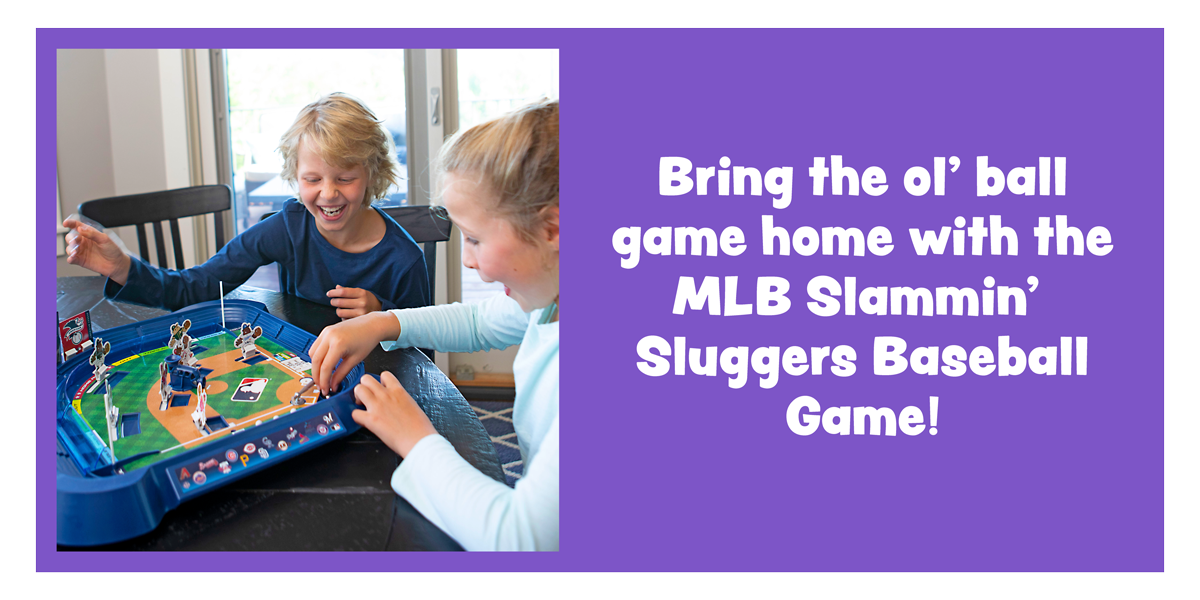 Bring the ol' ball game home with the MLB Slammin' Sluggers Baseball Game!