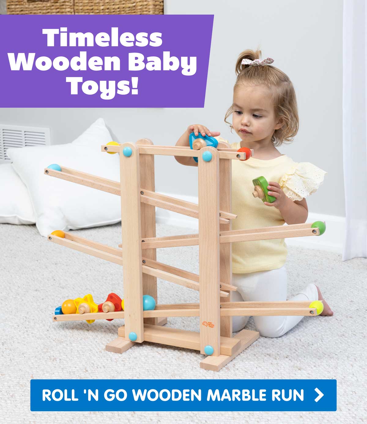 Timeless Wooden Baby Toys! - Roll 'n Go Wooden Marble Run - Shop Now
