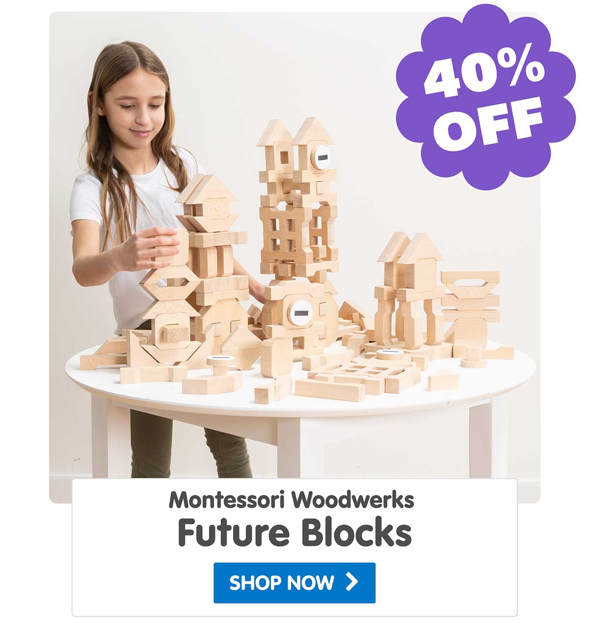 Montessori Woodwerks Future Blocks - 132pc set - 40% Off!