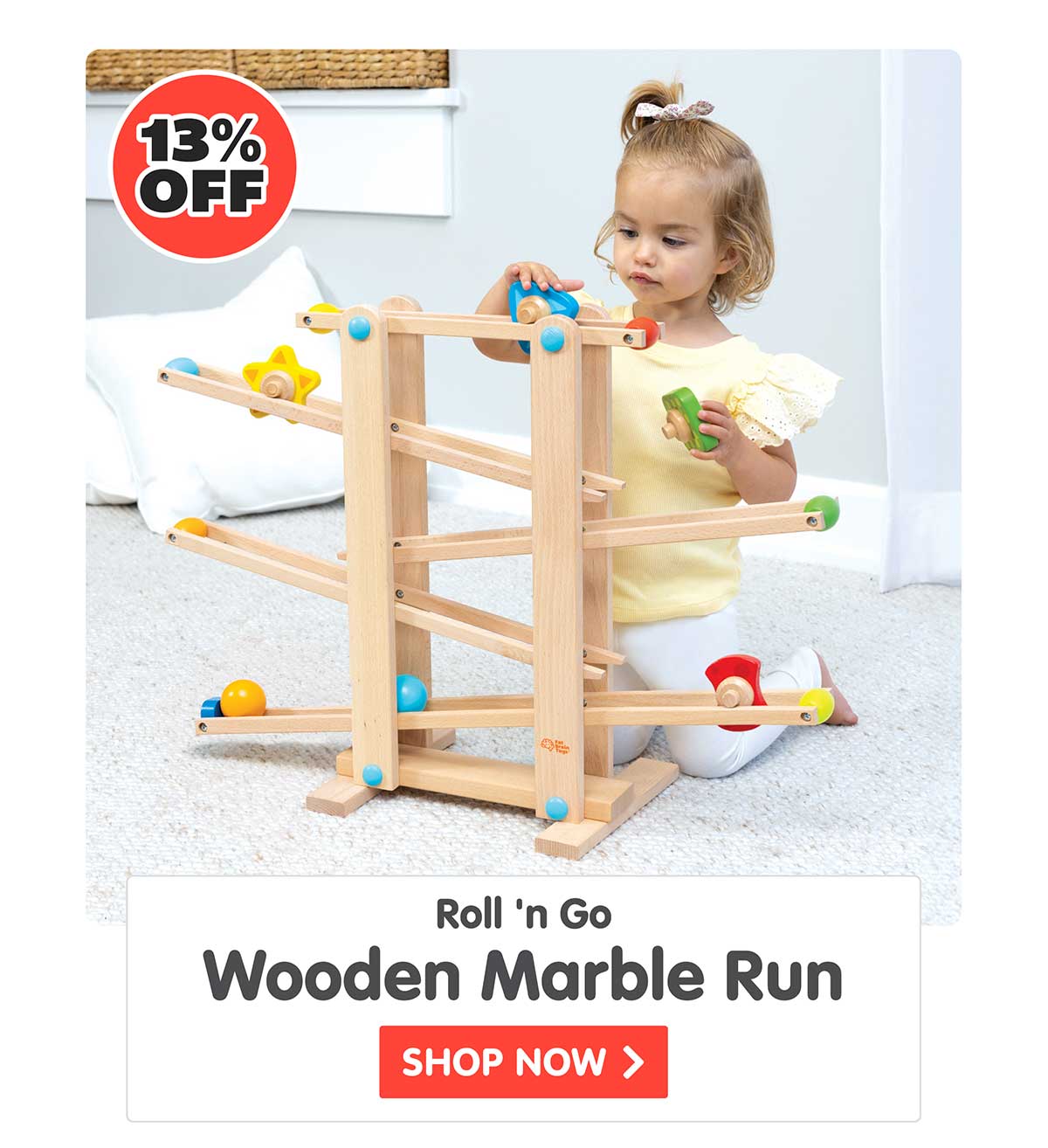 Roll 'n Go Wooden Marble Run - 13% Off! - Shop Now