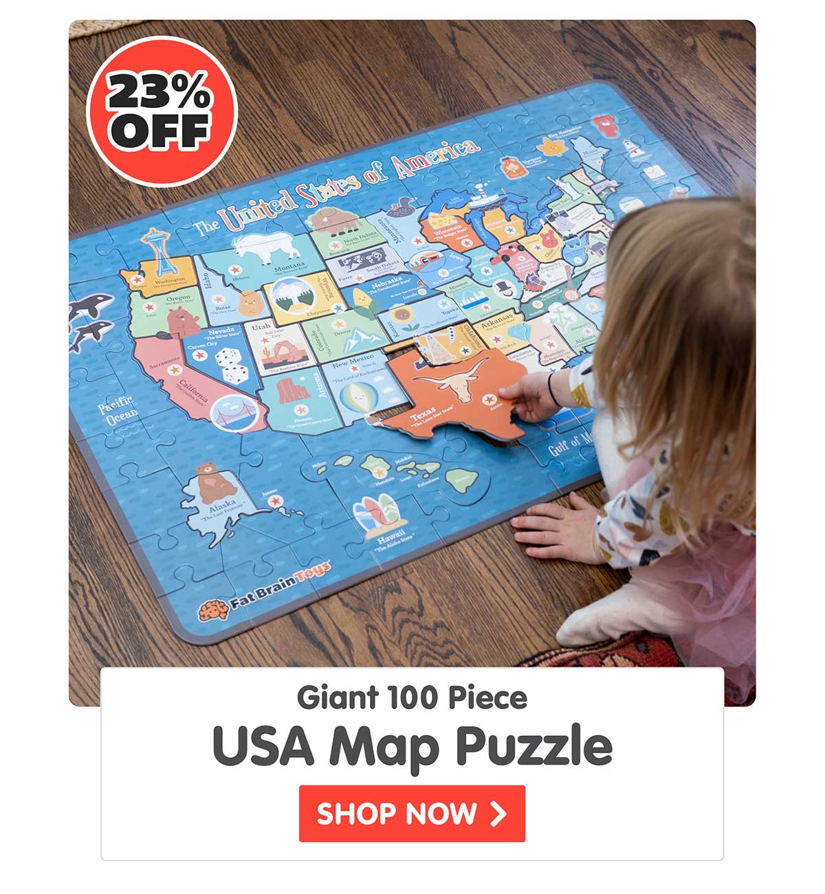 Giant 100 Piece USA Map Puzzle - 23% Off! - Shop Now
