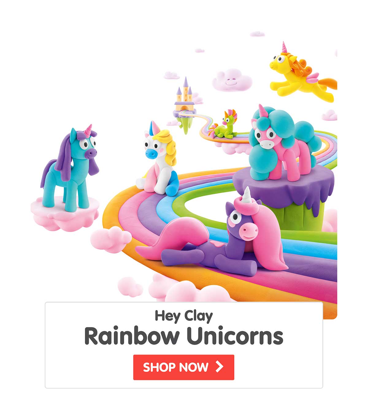 Hey Clay Rainbow Unicorns - Shop Now