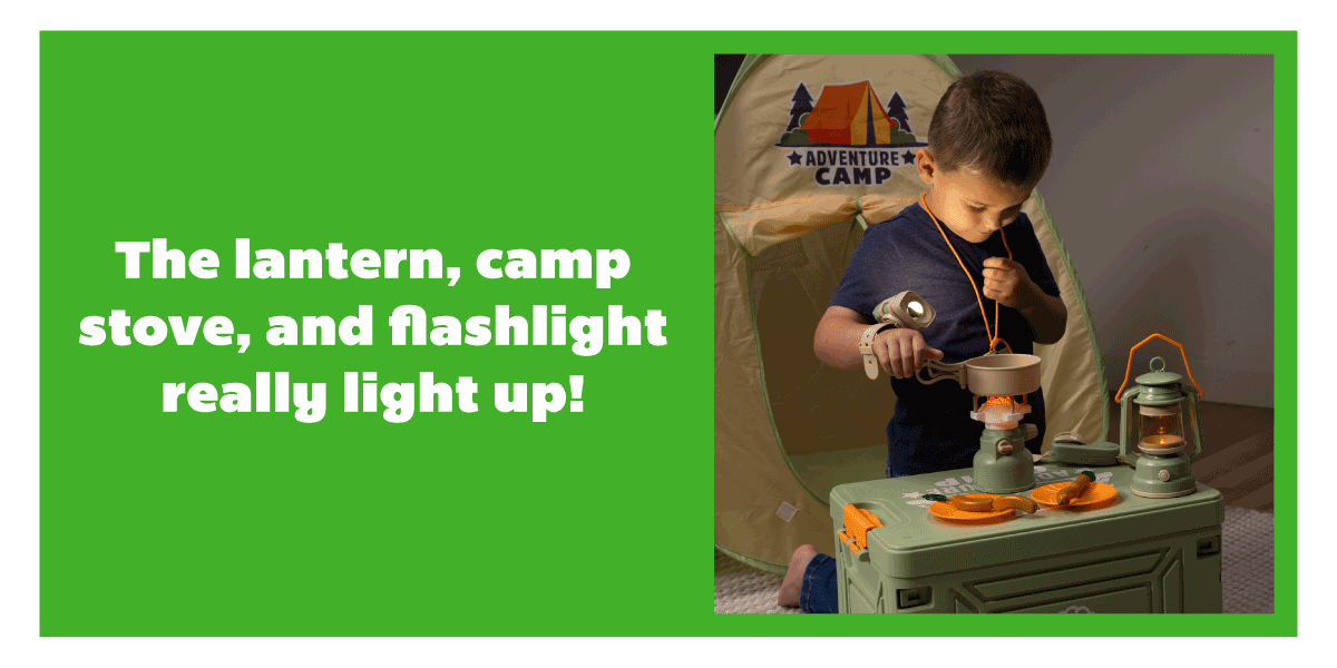 The lantern, camp stove, and flashlight really light up! Shop Now!