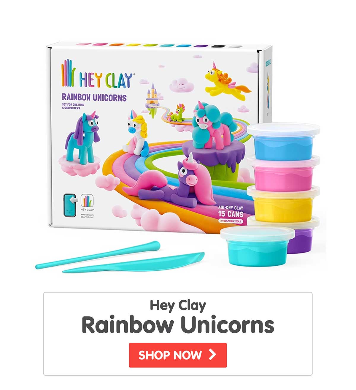 Hey Clay Rainbow Unicorns - Shop Now