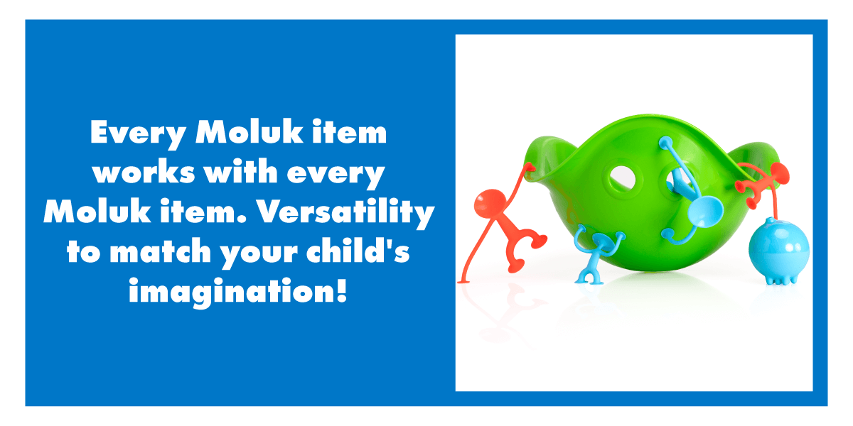 Every Moluk item works with every Moluk item. Versatility to match your child's imagination! - Shop MOLUK!