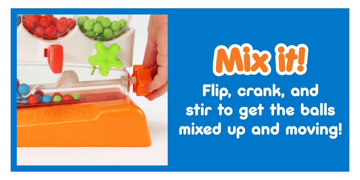 Mix it! Flip, crank, and stir to get the balls mixed up and moving! - Shop SortAgain!