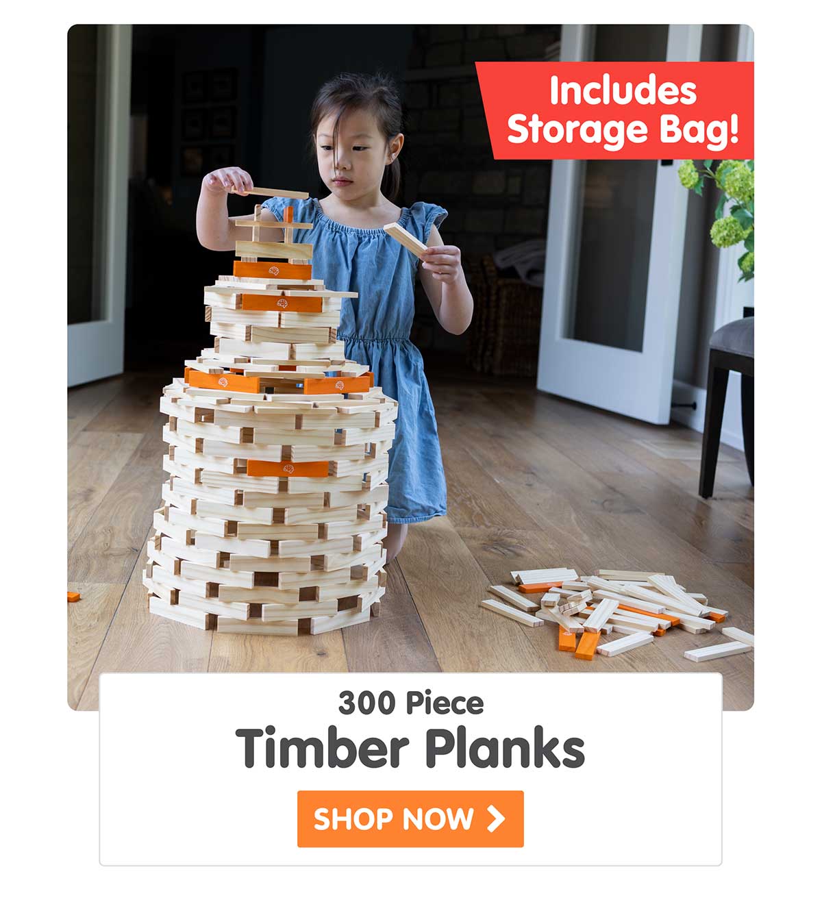 Timber Planks 300 Piece Set - Includes Storage Bag! - Shop Now