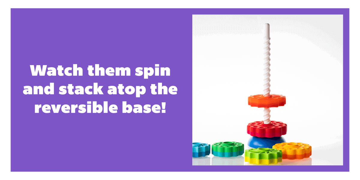 Watch them spin and stack atop the reversible base! - Shop SpinAgain!