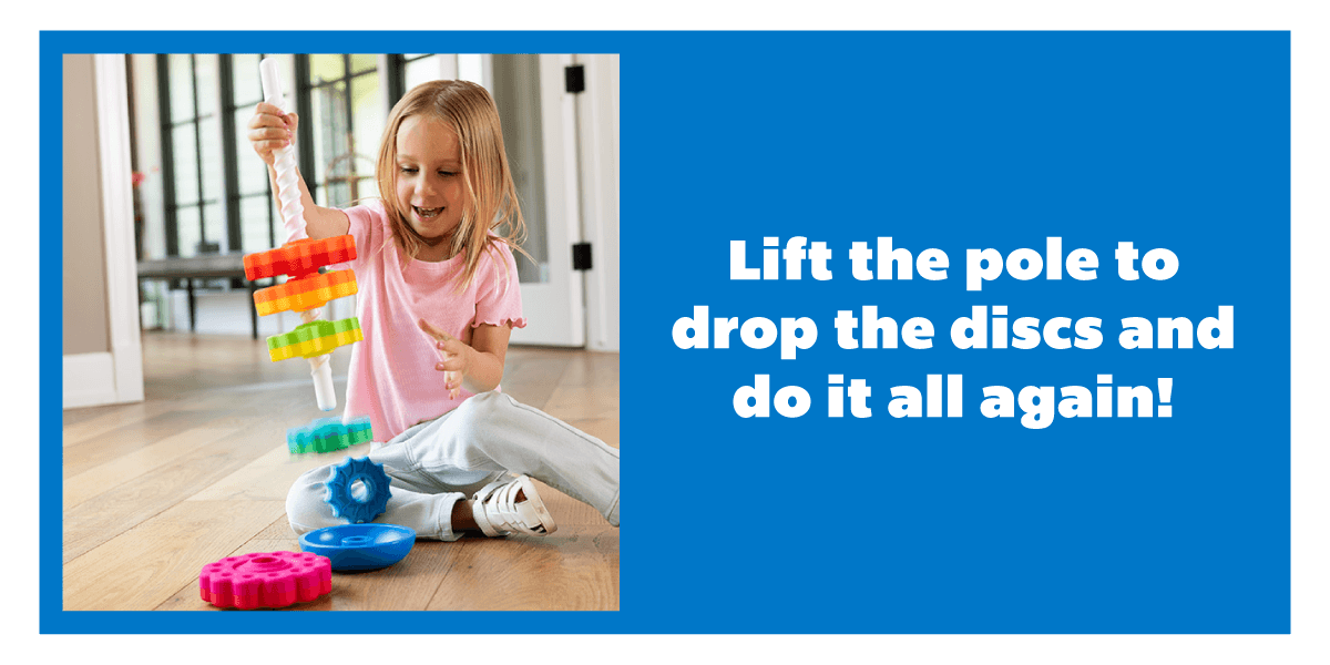 Lift the pole to drop the discs and do it all again! - Shop SpinAgain!