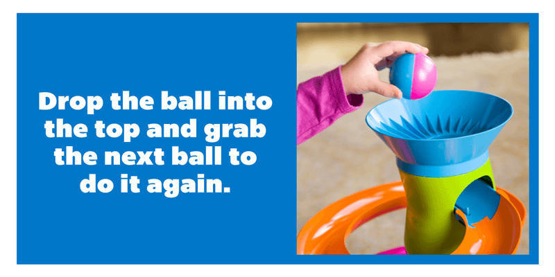 Drop the ball into the top and grab the next ball to do it again. - Shop RollAgain Tower!