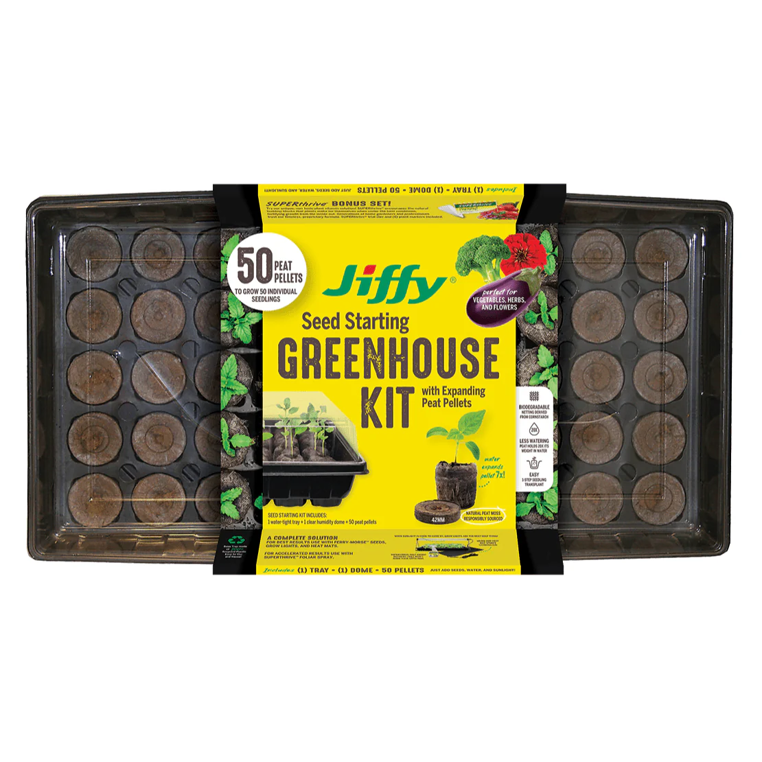Image of Jiffy Seed Starting Kit, 50 Cell 42mm Peat Pellets