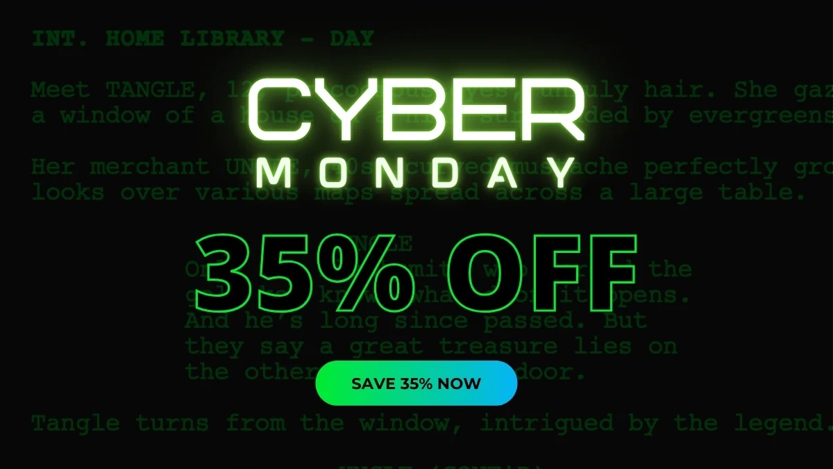 Final Draft Cyber Monday 35% Off Banner
