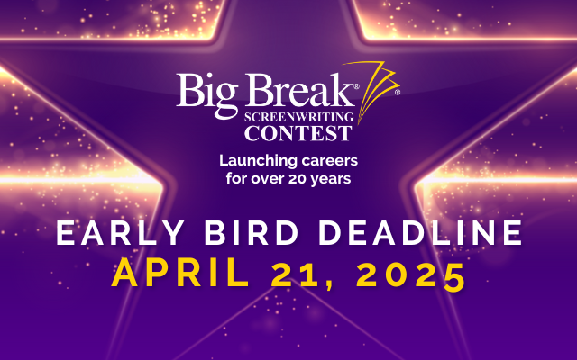 Image of the Big Break logo of a purple star with sparks emanating from it with the words 'Early Bird Deadline April 21, 2005' strewn across it