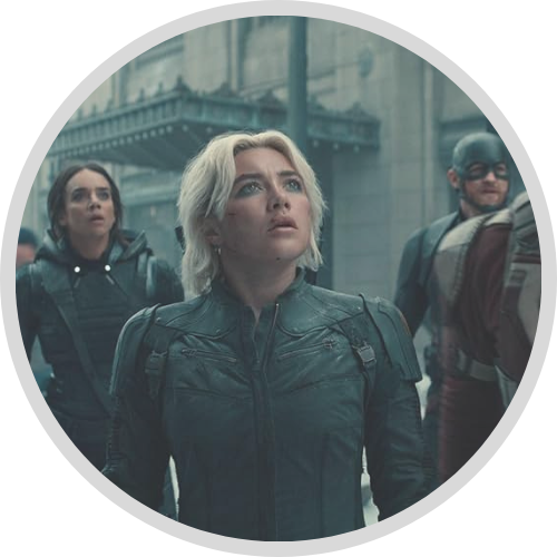 Wyatt Russell, David Harbour, Hannah John-Kamen, and Florence Pugh in Thunderbolts (1)